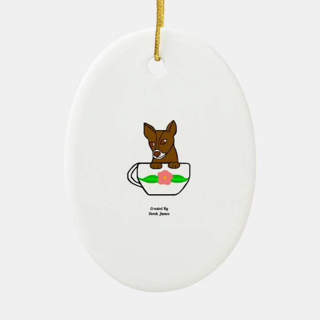 Teacup Chihuahua Oval Ornament (Vorne)