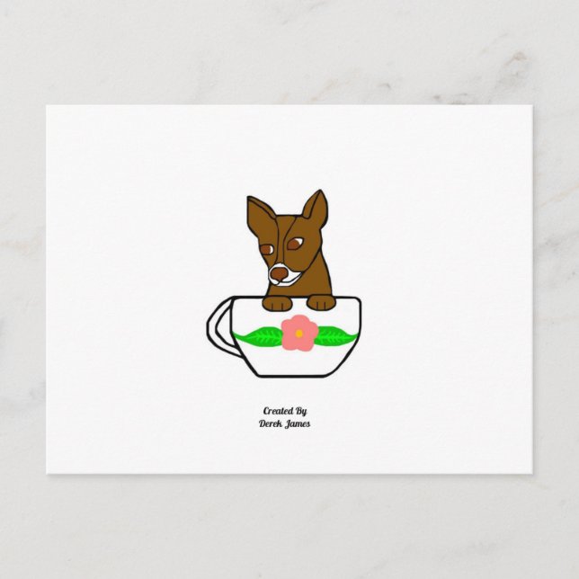 Teacup Chihuahua Postcard Postkarte (Vorderseite)