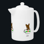 Teacup-Chihuahua-Teekanne<br><div class="desc">Sie können mein entzückendes Zeichnen eines kleinen Teacup Chihuahua bewundern, der innerhalb eines Teacup sitzt, Teacup haben eine schöne Blume auf ihr, ich nennen dieses Zeichnen, "TeacupChihuahua, " hinzugefügt auf diese Teekanne. Diese Teekanne lässt jedermann lächeln, um diese entzückenden kleinen Teacup-Chihuahua zu sehen, diese Teekanne macht das perfekte Geschenk für...</div>