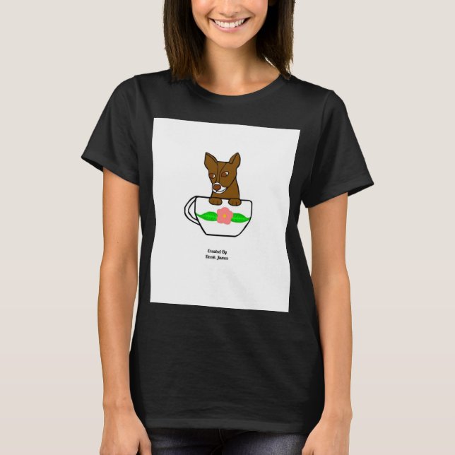 Teacup Chihuahua Women's Black Basic T Shirt (Vorderseite)