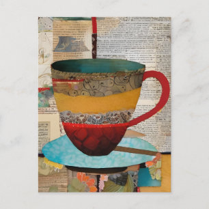 Teacup Collage Postkarte