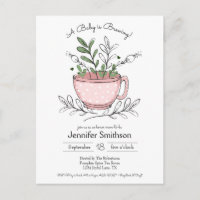 Teacup Floral Hand gezeichnet Tea-Party Kinderdusc