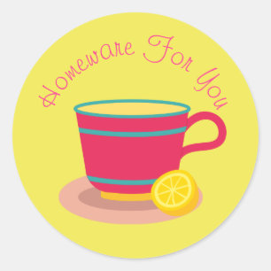 Teacup Home-ware-Design Geschenkartikelmarke Runder Aufkleber