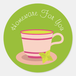 Teacup Home-ware-Design Geschenkartikelmarke Runder Aufkleber