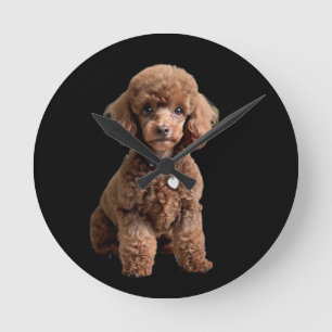 Teacup Poodle 2 Runde Wanduhr