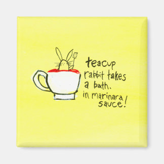 Teacup Rabbits nimmt ein Bad. In Marinara Sauce! Magnet