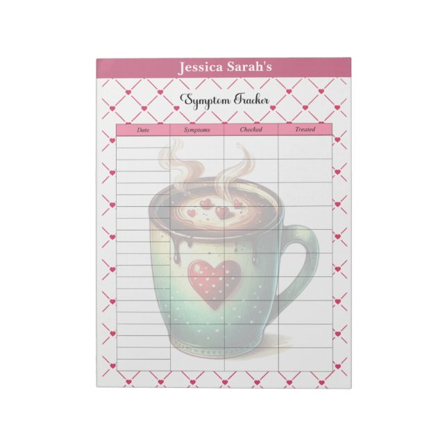 Teacup-Süssen _ Symptom Tracker Notizblock (Rotiert)