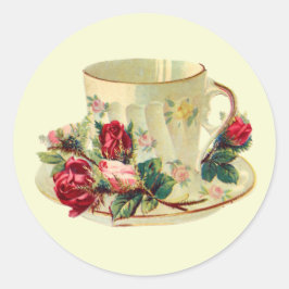 Teacup Time Runder Aufkleber