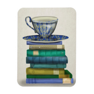 Teacup und Bücher 2 Magnet