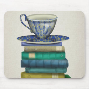Teacup und Bücher 2 Mousepad