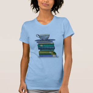 Teacup und Bücher T-Shirt
