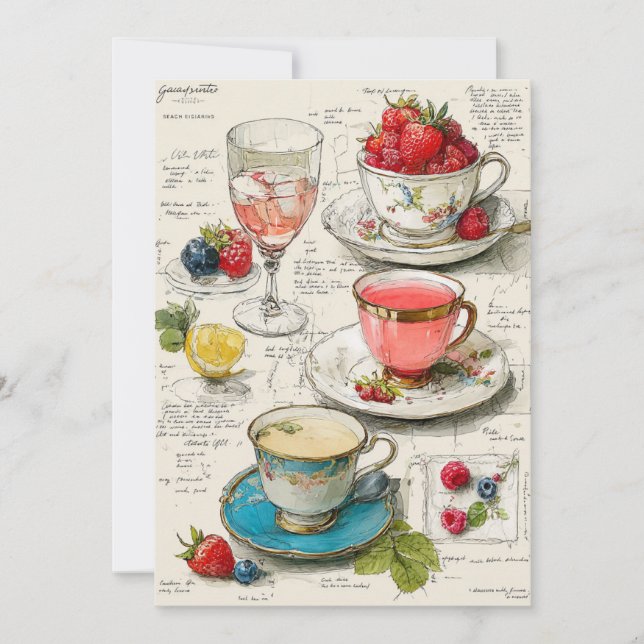 Teacup Whimsy | Weichteile Einladung (Vorderseite)