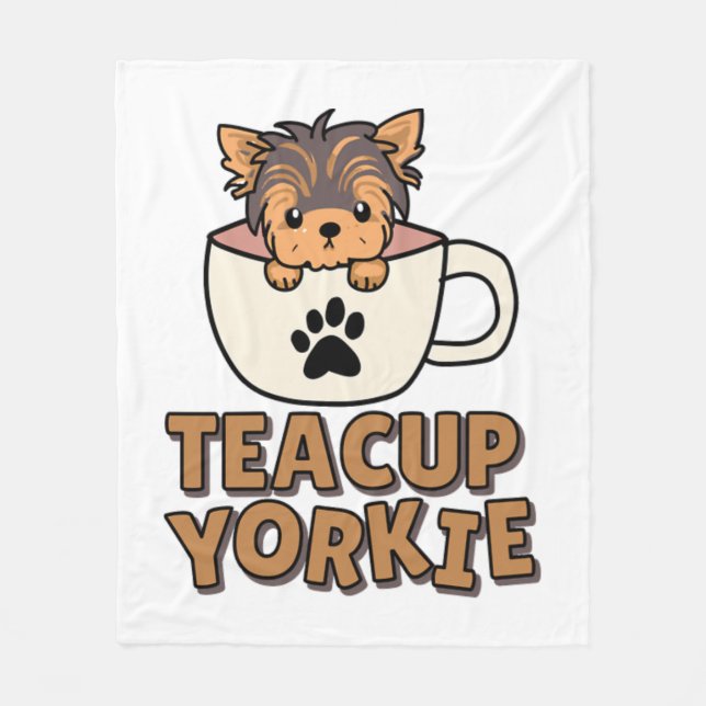 Teacup Yorkie Welpe  Fleecedecke (Vorderseite)