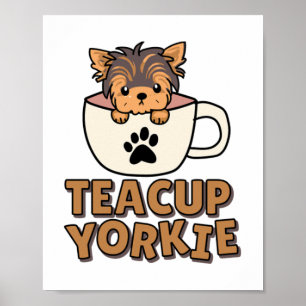 Teacup Yorkie Welpe Poster