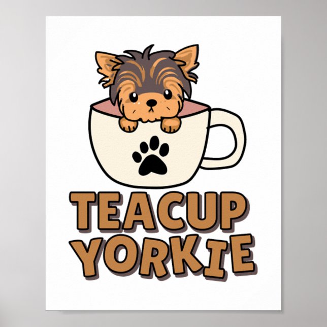 Teacup Yorkie Welpe Poster (Vorne)