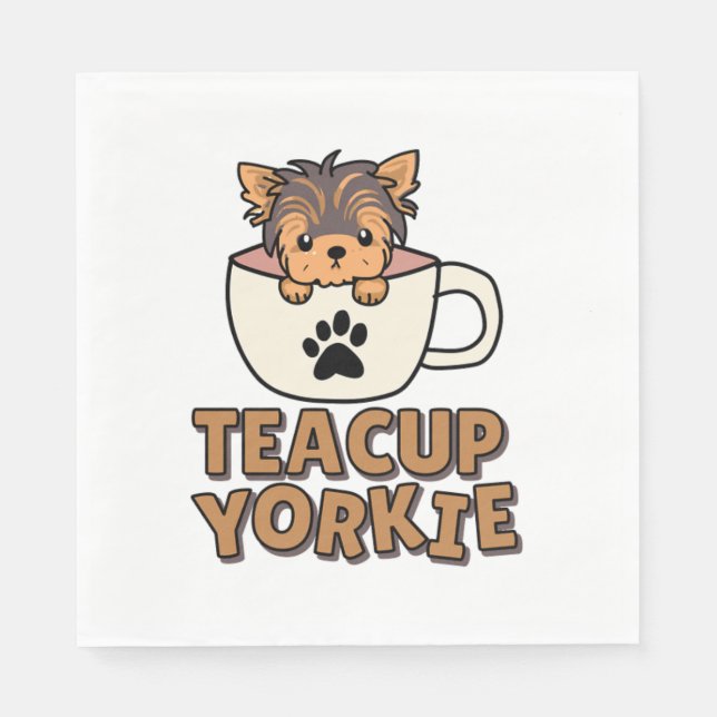 Teacup Yorkie Welpe  Serviette (Vorderseite)