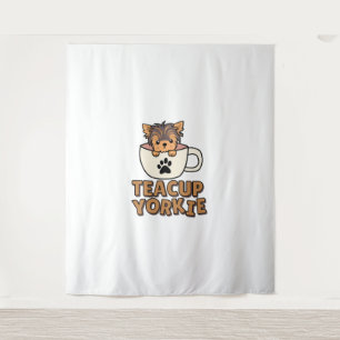 Teacup Yorkie Welpe Wandteppich