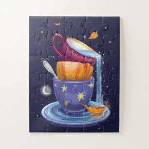 Teacups fallen schwindlig puzzle