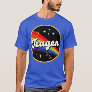 Teagen Regenbogen im Weltraum Vintager Stil T-Shirt