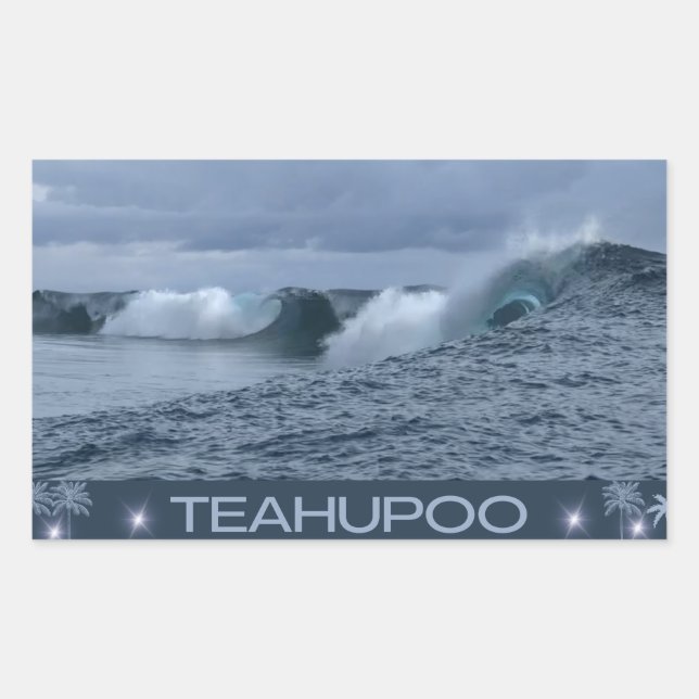 Teahupoo Rechteckiger Aufkleber (Vorderseite)