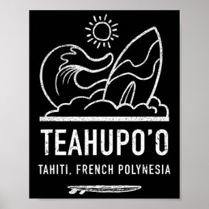 Teahupoo-Shirt Französisch-Polynesien T-Shirt Tahi Poster