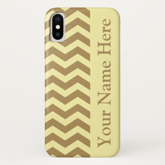 Teak Cream Neutral Chevrons Case-Mate iPhone Hülle (Rückseite)