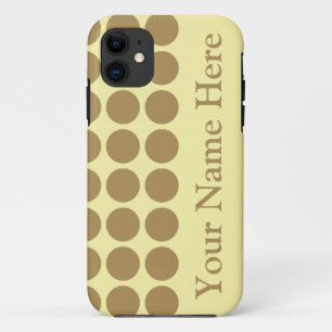 Teak Cream Neutral Dots mit Namen Case-Mate iPhone Hülle