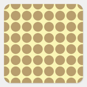 Teak Cream Neutral Dots Quadratischer Aufkleber