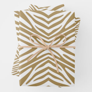 Teak Neutral Zebra Geschenkpapier Set