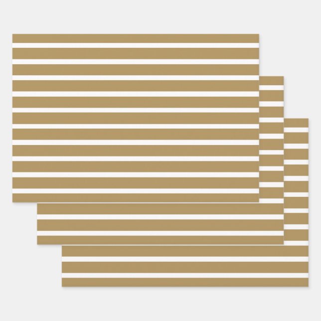 Teak-neutrale Streifen Geschenkpapier Set (Set)