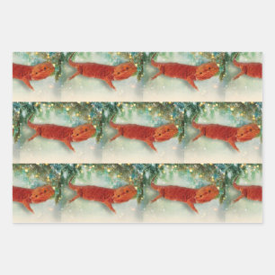 Teak the Bartded Dragon - Wrapping Paper Sheets Geschenkpapier Set