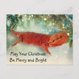 Teak the Bearded Dragon Christmas Postcard Postkarte