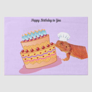 Teak the Birthday Beardie (Bartter Drache) Seidenpapier