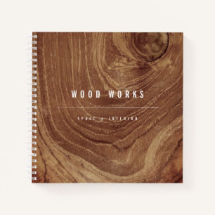Teak Wood Grain Foto Minimalistisches Innendesign Notizbuch