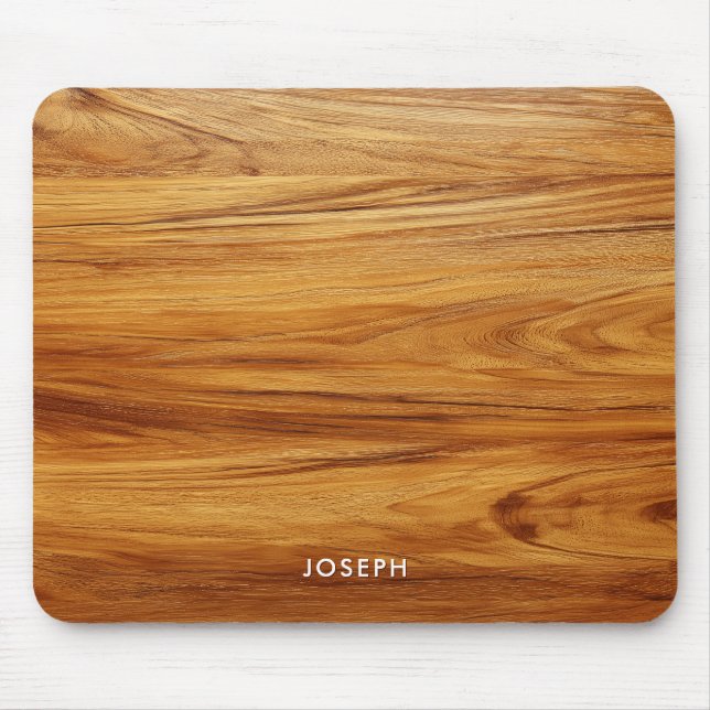 Teak Wood Grain Photo Mousepad (Vorne)