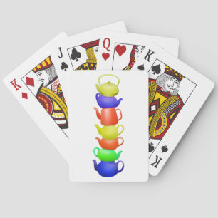 Teakturm bemalt Muster Spielkarten