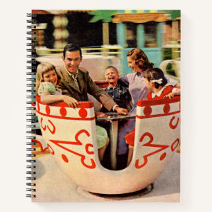 Teakup-Fahrt im Vergnügungspark der 60er Jahre Notizbuch
