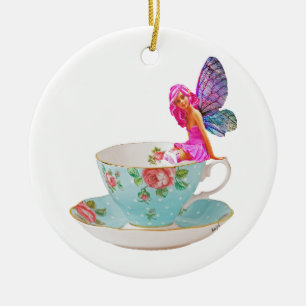 Teakup Fairy, Blume Fairy, Müsligeschenke, Keramik Ornament