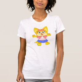 Teakup Yorkie Cartoon auf dem T - Shirt der Frauen
