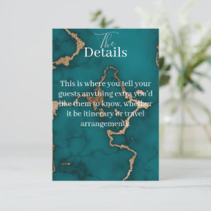 Teal-Achat-Gold-Kintsugi-Menü-Beilagekarte Begleitkarte