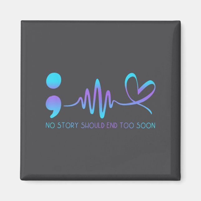 Teal &amp; Purple Semicolon Suicide Prevention Awa Magnet (Vorne)