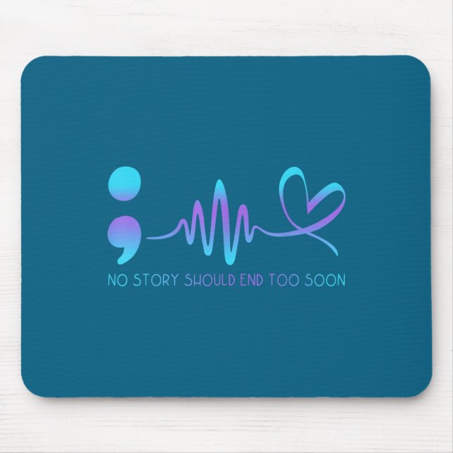 Teal &amp; Purple Semicolon Suicide Prevention Awa Mousepad (Vorne)