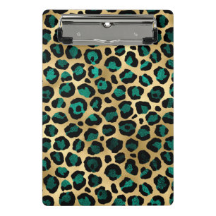 Teal and Gold Leopard Series Design 14 Mini Klemmbrett