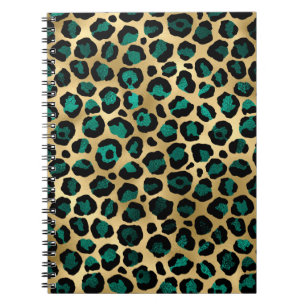 Teal and Gold Leopard Series Design 14 Notizblock