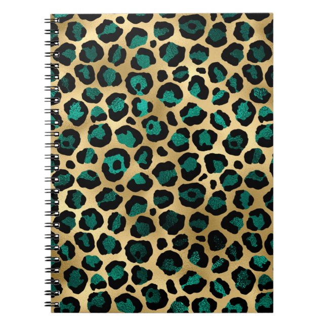 Teal and Gold Leopard Series Design 14 Notizblock (Vorderseite)