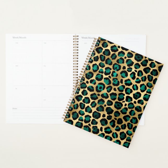 Teal and Gold Leopard Series Design 14 Planer (Anzeige)