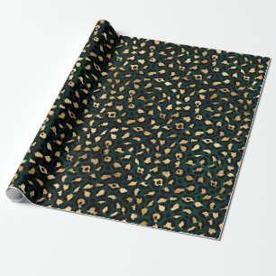 Teal and Gold Leopard Series Design 1 Geschenkpapier