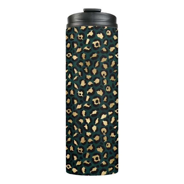 Teal and Gold Leopard Series Design 1 Thermosbecher (Vorderseite)
