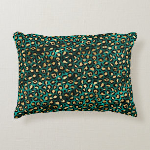 Teal and Gold Leopard Series Design 3 Dekokissen