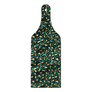 Teal and Gold Leopard Series Design 3 Schneidebrett